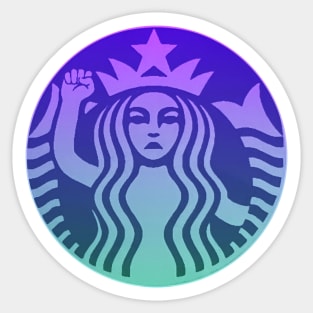 Angry siren, union strong, sbucks Sticker